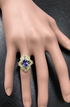 Load image into Gallery viewer, 2.25 Carats Natural Very Nice Looking Tanzanite and Diamond 14K Solid Yellow Gold Ring