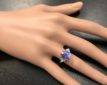 Load image into Gallery viewer, 3.55 Carats Natural Very Nice Looking Tanzanite and Diamond 14K Solid White Gold Ring