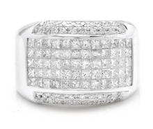 Load image into Gallery viewer, Heavy 5.00 Carats Natural Diamond 14K Solid White Gold Men's Ring