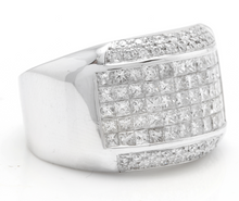 Load image into Gallery viewer, Heavy 5.00 Carats Natural Diamond 14K Solid White Gold Men's Ring