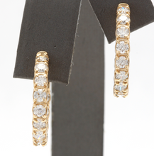 Load image into Gallery viewer, Exquisite 3.25 Carats Natural Diamond 14K Solid Yellow Gold Hoop Earrings