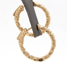 Load image into Gallery viewer, Exquisite 3.25 Carats Natural Diamond 14K Solid Yellow Gold Hoop Earrings