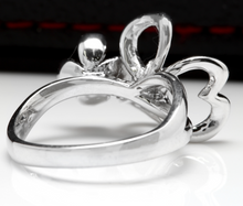 Load image into Gallery viewer, Splendid Natural Diamond 14K Solid White Gold Flower Ring