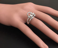 Load image into Gallery viewer, Splendid Natural Diamond 14K Solid White Gold Flower Ring