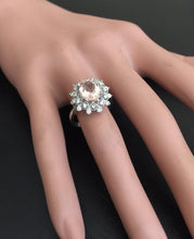 Load image into Gallery viewer, 2.65 Carats Impressive Natural Morganite and Diamond 14K Solid White Gold Ring