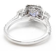 Load image into Gallery viewer, 1.60 Carats Natural Very Nice Looking Tanzanite and Diamond 14K Solid White Gold Ring