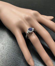 Load image into Gallery viewer, 1.60 Carats Natural Very Nice Looking Tanzanite and Diamond 14K Solid White Gold Ring