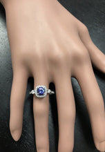 Load image into Gallery viewer, 1.60 Carats Natural Very Nice Looking Tanzanite and Diamond 14K Solid White Gold Ring