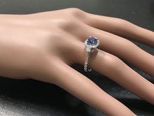 Load image into Gallery viewer, 1.60 Carats Natural Very Nice Looking Tanzanite and Diamond 14K Solid White Gold Ring