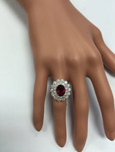Load image into Gallery viewer, 4.25 Carats Natural Very Nice Looking Tourmaline and Diamond 14K Solid White Gold Ring