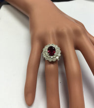 Load image into Gallery viewer, 4.25 Carats Natural Very Nice Looking Tourmaline and Diamond 14K Solid White Gold Ring