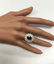 Load image into Gallery viewer, 4.25 Carats Natural Very Nice Looking Tourmaline and Diamond 14K Solid White Gold Ring