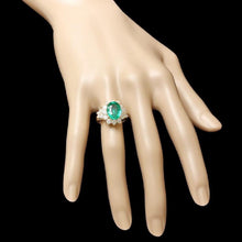 Load image into Gallery viewer, 5.70 Carats Natural Emerald and Diamond 14K Solid Yellow Gold Ring