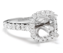 Load image into Gallery viewer, 1.25 Carats Exquisite Natural Diamond 14K Solid White Gold Semi-Mount Ring 9mm Center Stone