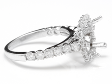 Load image into Gallery viewer, 1.25 Carats Exquisite Natural Diamond 14K Solid White Gold Semi-Mount Ring 9mm Center Stone