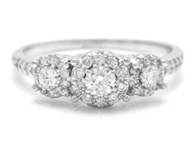 Load image into Gallery viewer, Splendid 0.85 Carats Natural Diamond 14K Solid White Gold Band Ring