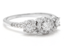 Load image into Gallery viewer, Splendid 0.85 Carats Natural Diamond 14K Solid White Gold Band Ring