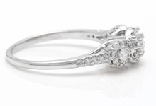 Load image into Gallery viewer, Splendid 0.85 Carats Natural Diamond 14K Solid White Gold Band Ring