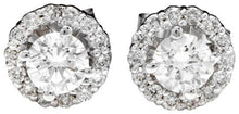 Load image into Gallery viewer, Exquisite .75 Carats Natural Diamond 14K Solid White Gold Stud Earrings