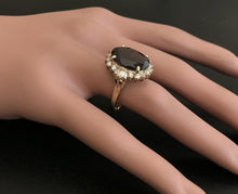 Load image into Gallery viewer, 9.95 Carats Impressive Red Garnet and Natural Diamond 14K Yellow Gold Ring
