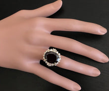 Load image into Gallery viewer, 9.95 Carats Impressive Red Garnet and Natural Diamond 14K Yellow Gold Ring