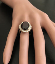 Load image into Gallery viewer, 9.95 Carats Impressive Red Garnet and Natural Diamond 14K Yellow Gold Ring