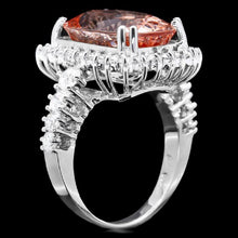 Load image into Gallery viewer, 10.50 Carats Impressive Natural Morganite and Diamond 14K Solid White Gold Ring