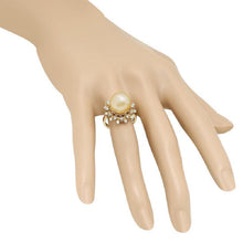 Load image into Gallery viewer, Splendid Natural South Sea Pearl and Diamond 14K Solid Yellow Gold Ring