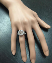 Load image into Gallery viewer, 3.65 Carats Exquisite Natural Morganite and Diamond 14K Solid White Gold Ring
