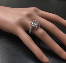 Load image into Gallery viewer, 3.65 Carats Exquisite Natural Morganite and Diamond 14K Solid White Gold Ring