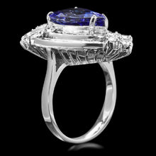 Load image into Gallery viewer, 7.20 Carats Natural Very Nice Looking Tanzanite and Diamond 14K Solid White Gold Ring