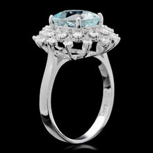 Load image into Gallery viewer, 3.65 Carats Impressive Natural Aquamarine and Diamond 14K Solid White Gold Ring