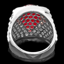 Load image into Gallery viewer, 10.30 Carats Natural Diamond &amp; Ruby 14K Solid White Gold Men's Ring
