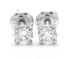 Load image into Gallery viewer, Exquisite 0.40 Carats Natural Diamond 14K Solid White Gold Stud Earrings
