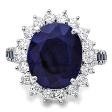 Load image into Gallery viewer, 8.30ct Natural Blue Sapphire &amp; Diamond 14k Solid White Gold Ring