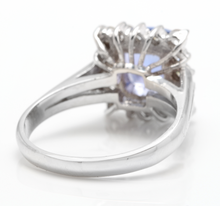Load image into Gallery viewer, 3.00 Carats Natural Very Nice Looking Tanzanite and Diamond 14K Solid White Gold Ring