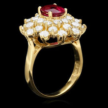Load image into Gallery viewer, 3.40 Carats Natural Tourmaline and Diamond 14k Solid Yellow Gold Ring