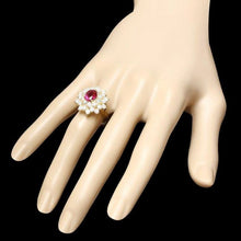 Load image into Gallery viewer, 3.40 Carats Natural Tourmaline and Diamond 14k Solid Yellow Gold Ring