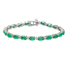 Load image into Gallery viewer, Very Impressive 14.60 Carats Natural Emerald &amp; Diamond 14K Solid White Gold Bracelet