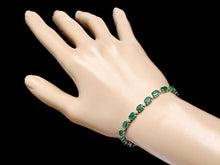 Load image into Gallery viewer, Very Impressive 14.60 Carats Natural Emerald &amp; Diamond 14K Solid White Gold Bracelet