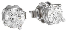 Load image into Gallery viewer, Exquisite 1.80 Carats Natural Diamond 14K Solid White Gold Stud Earrings