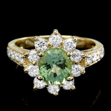Load image into Gallery viewer, 2.70 Carats Natural Tourmaline and Diamond 14k Solid Yellow Gold Ring
