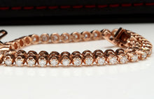 Load image into Gallery viewer, Very Impressive 2.32 Carats Natural Diamond 14K Solid Rose Gold Bracelet