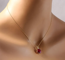 Load image into Gallery viewer, 5.55Ct Natural Red Ruby and Diamond 14K Solid Yellow Gold Necklace