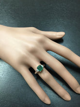 Load image into Gallery viewer, 2.15 Carats Natural Emerald and Diamond 14K Solid White Gold Ring