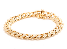 Load image into Gallery viewer, Very Impressive 6.00 Carats Natural Diamond 14K Solid Yellow Gold Men's Miami Cuban Link Bracelet