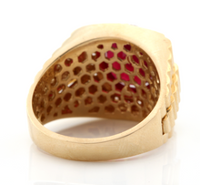 Load image into Gallery viewer, 10.70 Carats Natural Diamond &amp; Ruby 14K Solid Yellow Gold Men's Ring