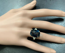 Load image into Gallery viewer, 9.35 Carats Natural Impressive London Blue Topaz and Diamond 14K Yellow Gold Ring