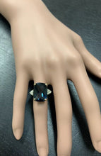 Load image into Gallery viewer, 9.35 Carats Natural Impressive London Blue Topaz and Diamond 14K Yellow Gold Ring