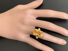 Load image into Gallery viewer, 9.35 Carats Natural Very Nice Looking Citrine and Diamond 14K Solid Yellow Gold Ring